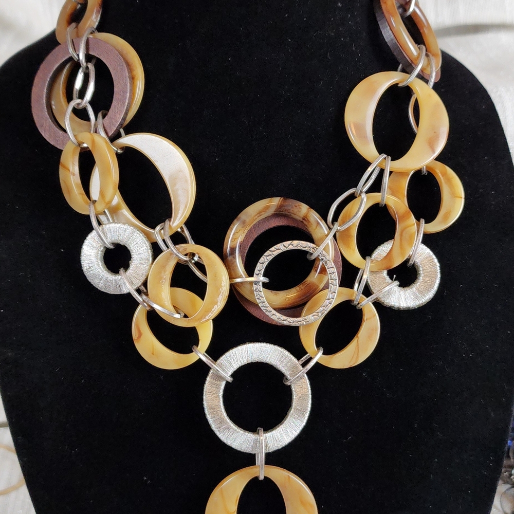 Chico's Gold and Silver Statement Necklace